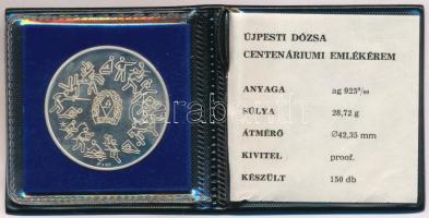 1985. "100 éves az Újpesti Dózsa 1885-1985" alpakka emlékérem eredeti tokban, tanúsítvánny...