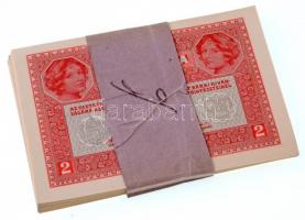 1917. 2K (100x) zöld "DEUTSCHÖSTERREICH" felülbélyegzéssel, teljes sorszámkövető sorozat &...