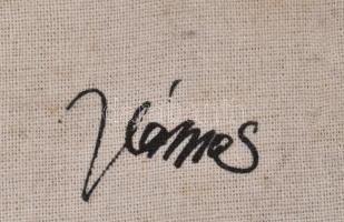 Olvashatatlan jelzéssel: Levelek. Vegyes technika, vászon, kartonon, vetemedett. F keretben, 29,5x49...