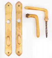 Réz kilincs garnitúra cím méret: 26,5 cm, kilincs, kulcs közötti 7 cm