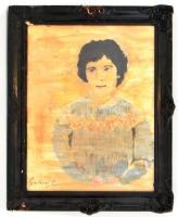 Gulácsy jelzéssel: Portré. Vegyes technika, papír. Sérült üvegezett keretben, 28,5x23 cm