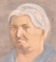 Czóbel jelzéssel: Portré. Kréta, karton, vetemedett, 35x35 cm