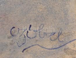 Czóbel jelzéssel: Portré. Kréta, karton, vetemedett, 35x35 cm