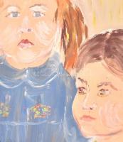 Boemm jelzéssel: Kettős portré. Olaj, papír, sérült 38x30,5 cm