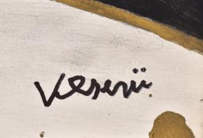 Keserű jelzéssel: Fekete-arany kompozíció. Vegyes technika, papír. 42x29 cm