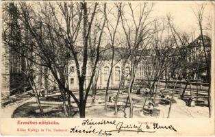 1907 Budapest XIV. Erzsébet Nőiskola, kert. Klösz György és Fia kiadása (EK)