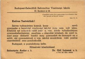 Budapest XI. Kelenföld, Református vasárnapi iskola. Bocskai út 42. (EK)