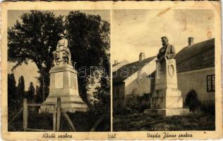 1936 Vál, Hősök szobra, emlékmű, Vajda János szobra (fl)