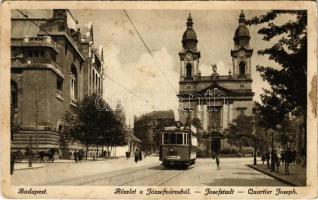 Budapest VIII. Józsefváros, templom, villamos (Rb)