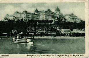 1928 Budapest I. Királyi vár, gőzhajó (EK)