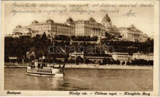 1925 Budapest I. Királyi vár, gőzhajó
