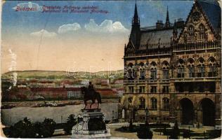 1917 Budapest V. Országház, Parlament, Gróf Andrássy Gyula szobra. Photoiris No. 58. (EB)