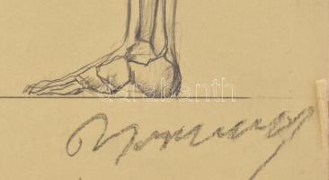 Barcsay jelzéssel: Alakok. Ceruza, papír, kartonra kasírozva, sérült. 40,5x52 cm