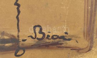 Biai jelzéssel: Arcok. Vegyes technika, karton, sérült. 64x50 cm