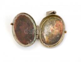 Miniatűr fényképtartó medál, alpakka, 3,5x2 cm