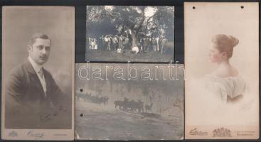 cca 1890-1921 össz. 9 db keményhátú fotó és fotólap különböző műtermekből (Gömör, Szatmár; Oroszy, N...