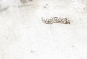 Fém morzsalapát, jelzett, 17,5x18,5 cm