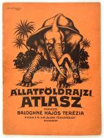 Állatföldrajzi atlasz.. Terv.: Baloghné Hajós Terézia. Bp., 1928, M. Kir. Állami Térképészet, Kókai Lajos főbizománya. Kopott, sérült papírkötésben.