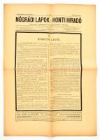 1894. április 1., Nógrádi Lapok és Honti Híradó, politikai, társadalmi s közgazdászati hetilap, XXII. évfolyamának 14. száma, Kossuth Lajos halálhírével a címlapon, sérült, szakadt