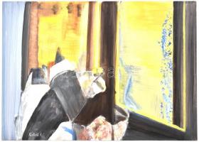 Kokas jelzéssel. Enteriőr. Olaj, farost, 50x70 cm