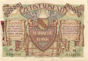 Német Birodalom/Weimari Köztársaság/Baden/Badische Bank 1923. 10.000M T:I-
