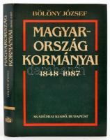 Bölöny József: Magyarország kormányai 1848-1987. Csatolva: Közös miniszterek - Horvát bánok - Fiumeikormányzók 1867-1918. Harmadik, bővített kiadás. Bp., 1987, Akadémia. Kiadói egészvászon-kötés papírborítóval.