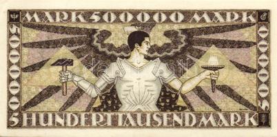 Német Birodalom/Weimari Köztársaság/Baden/Badische Bank 1923. 500.000M (3x) klf szériabetűkkel T:I,I...