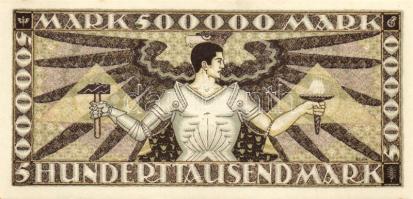 Német Birodalom/Weimari Köztársaság/Baden/Badische Bank 1923. 500.000M (5x) egymásutáni, ill kevés u...