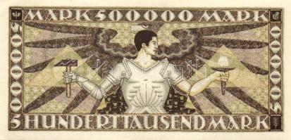 Német Birodalom/Weimari Köztársaság/Baden/Badische Bank 1923. 500.000M (5x) egymásutáni, ill kevés u...