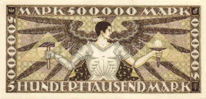 Német Birodalom/Weimari Köztársaság/Baden/Badische Bank 1923. 500.000M (5x) egymásutáni, ill kevés u...