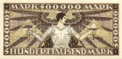Német Birodalom/Weimari Köztársaság/Baden/Badische Bank 1923. 500.000M (5x) egymásutáni, ill kevés u...
