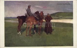 Kavalleriepatrouille. Offizielle Karte für Rotes Kreuz, Kriegsfürsorgeamt, Kriegshilfsbüro Nr. 251. / WWI Austro-Hungarian K.u.K. military art postcard, cavalry patrol s: J. Qu. Adams