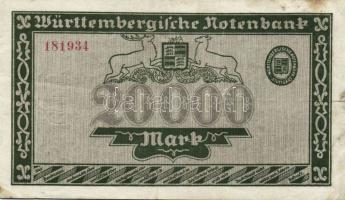 Német Birodalom/Weimari Köztársaság/Württemberg/Württembergische Notenbank 1923. 20.000M T:II