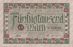 Német Birodalom/Weimari Köztársaság/Württemberg/Württembergische Notenbank 1923. 50.000M T:II+