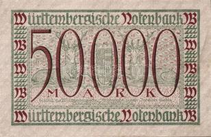 Német Birodalom/Weimari Köztársaság/Württemberg/Württembergische Notenbank 1923. 50.000M T:II+