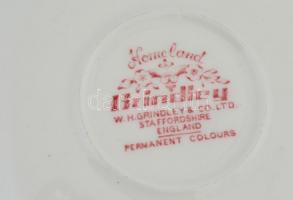 Grindley porcelán teáscsésze aljak, 2 db, W. T.  Copeland & Sons porcelán süteményes tálka, 1 db...