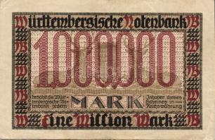 Német Birodalom/Weimari Köztársaság/Württemberg/Württembergische Notenbank 1923. 1000.000M T:II