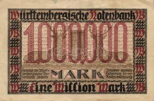 Német Birodalom/Weimari Köztársaság/Württemberg/Württembergische Notenbank 1923. 1000.000M felcsúszo...