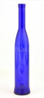 Kék üveg palack vagy dísz, 50 cl, kopásnyomokkal, m: 37 cm