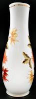 Hollóházi porcelán váza florális dekorral, matricás, jelzett, apró kopásnyomokkal, m: 31 cm