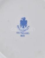 Hollóházi porcelán váza és hamutál florális dekorral, matricás, jelzett, apró kopásnyomokkal, váza m...