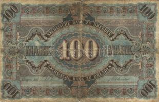 Német Birodalom/Császárság/Szászország/Sächische Bank 1890. 100M T:III/IV+