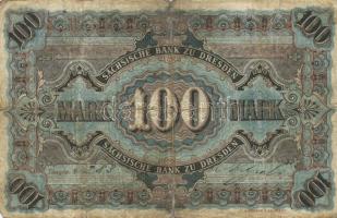 Német Birodalom/Császárság/Szászország/Sächische Bank 1911. 100M T:III/IV