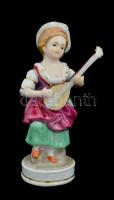 CDC porcelán lanton játszó hölgy, m: 16 cm