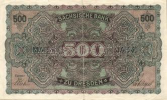 Német Birodalom/Császárság/Szászország/Sächische Bank 1911. 500M T:II/III