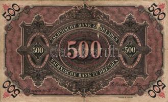 Német Birodalom/Császárság/Szászország/Sächische Bank 1890. 500M T:III/IV+