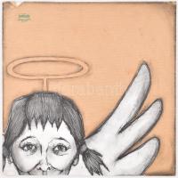 Hornányszky pecséttel: Angyal. Vegyes technika, papír, sérült, kartonra kasírozva, 30x30 cm