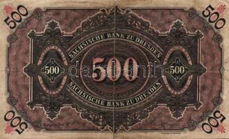 Német Birodalom/Császárság/Szászország/Sächische Bank 1890. 500M T:III/IV+