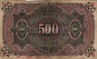 Német Birodalom/Császárság/Szászország/Sächische Bank 1890. 500M T:IV+