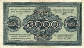 Német Birodalom/Weimari Köztársaság/Szászország/Sächische Bank 1923. 5000M (3x) klf szériabetűkkel T...